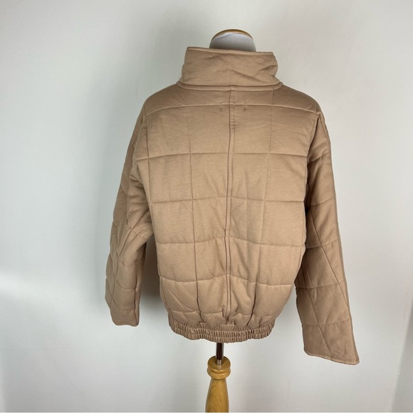 NWT Quince Organic Cotton Quilted Knit Jacket Tan Size XS - Picture 6 of 10